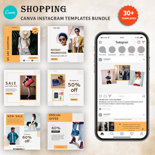 Shopping - Instagram Canva Templates Bundle