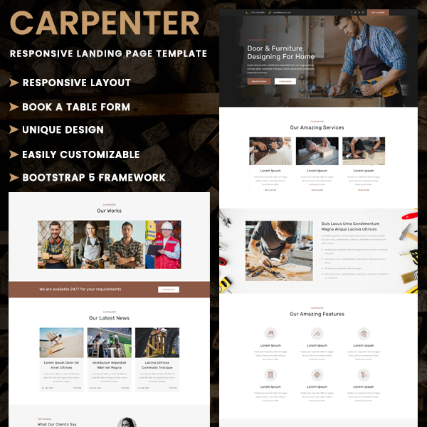 Carpenter - HTML Landing Page Template