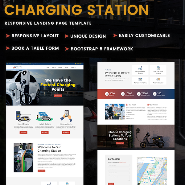 Charging Station - HTML Landing Page Template
