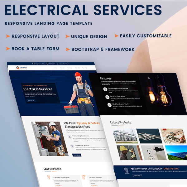 Electrical Services - HTML Landing Page Template