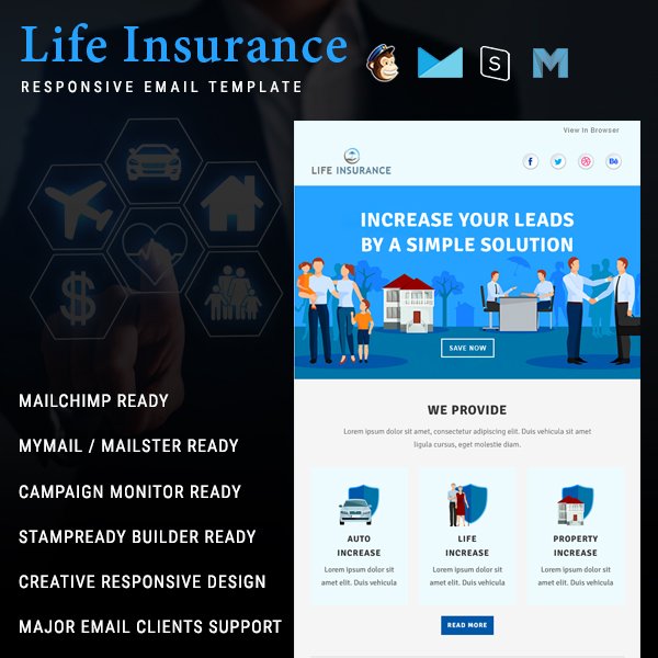 Life Insurance Multipurpose Responsive Email Template Pennyblack