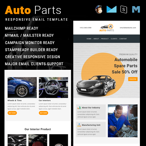 Auto Parts - Multipurpose Responsive Email Template