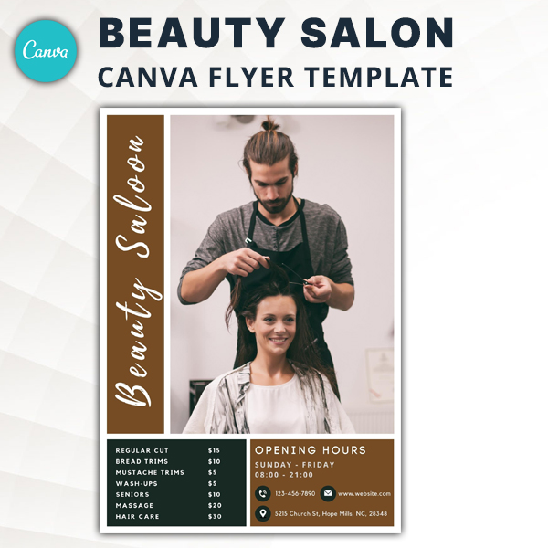 Beauty Saloon - Free Canva Flyer Template