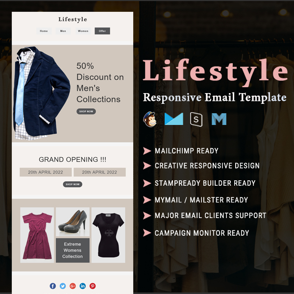 Fashion Life Style - Multipurpose Responsive Email Template