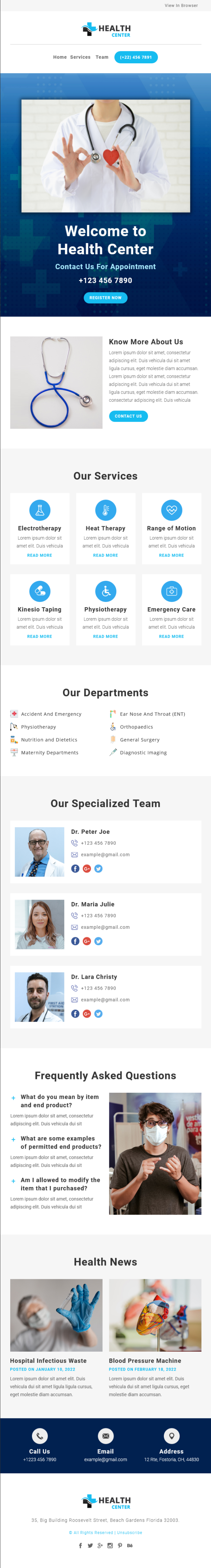 Health Center - Multipurpose Responsive Email Template