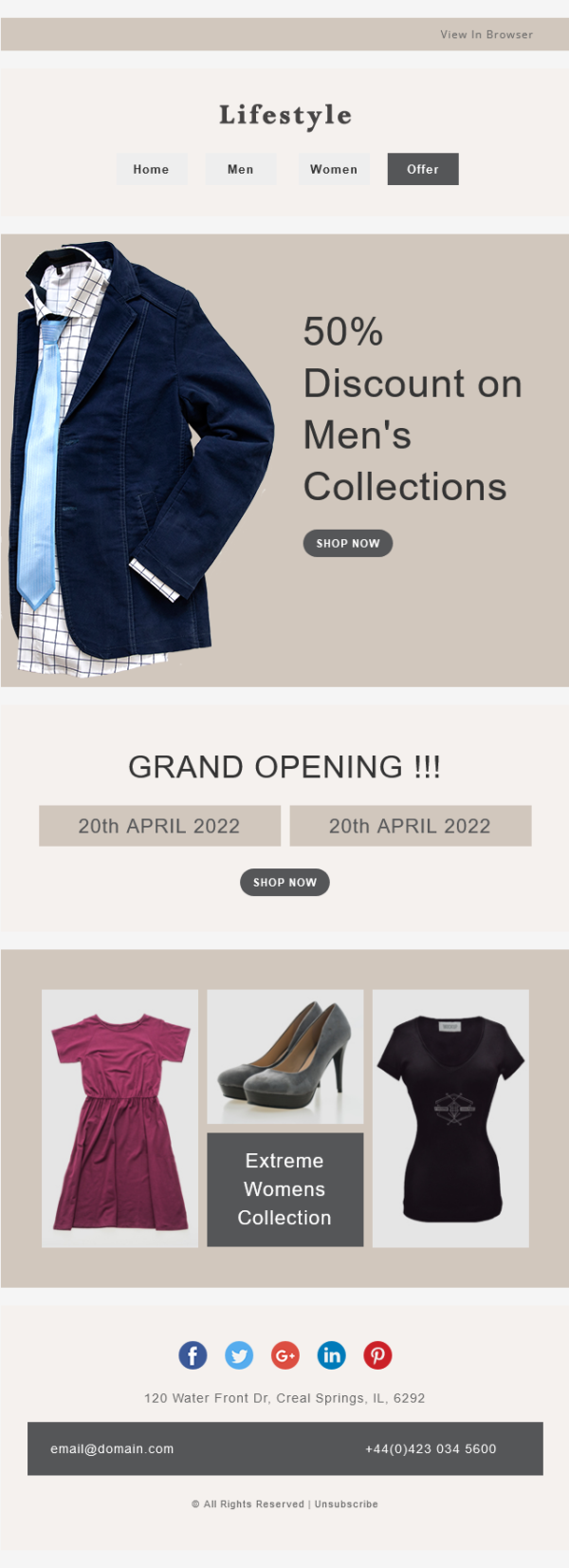 Fashion Life Style - Multipurpose Responsive Email Template