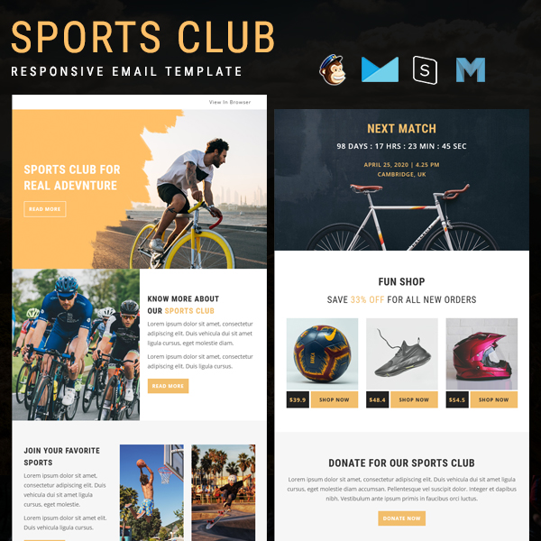 Sports Club - Multipurpose Responsive Email Template