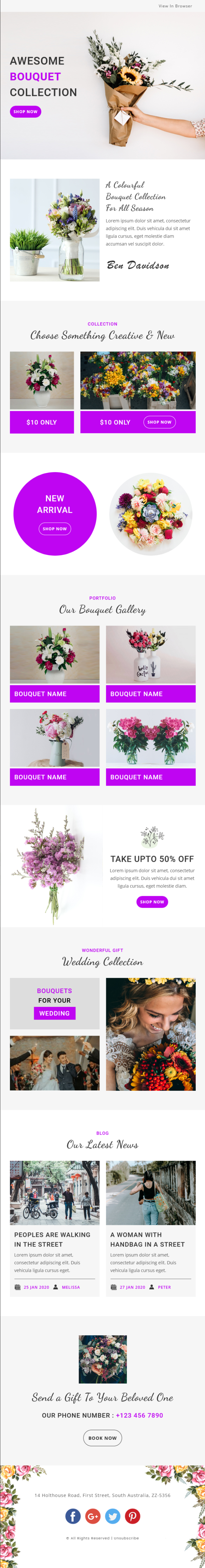 Bouquet Shop - Multipurpose Responsive Email Template