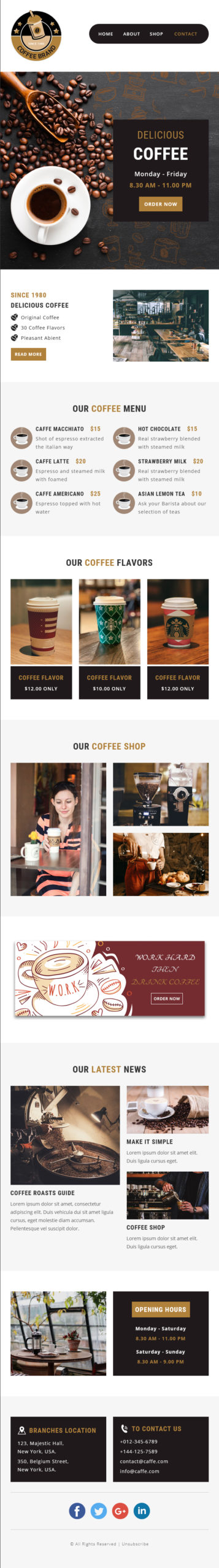 Coffee Shop - Multipurpose Responsive Email Template