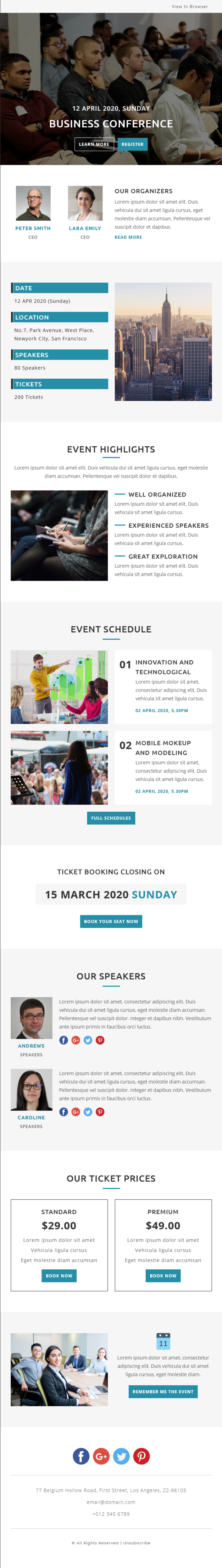 Events - Multipurpose Responsive Email Template