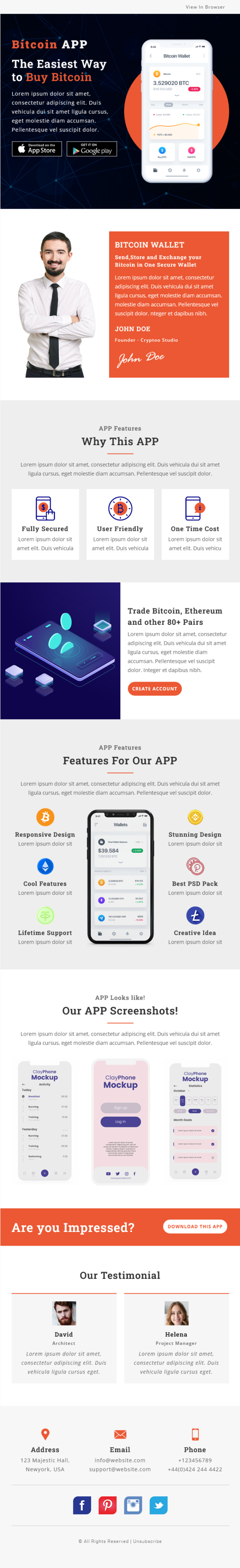 Bitcoin App - Multipurpose Responsive Email Template