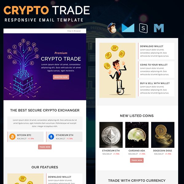 Crypto Trade - Multipurpose Responsive Email Template