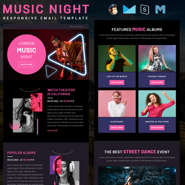 Music Night - Multipurpose Responsive Email Template