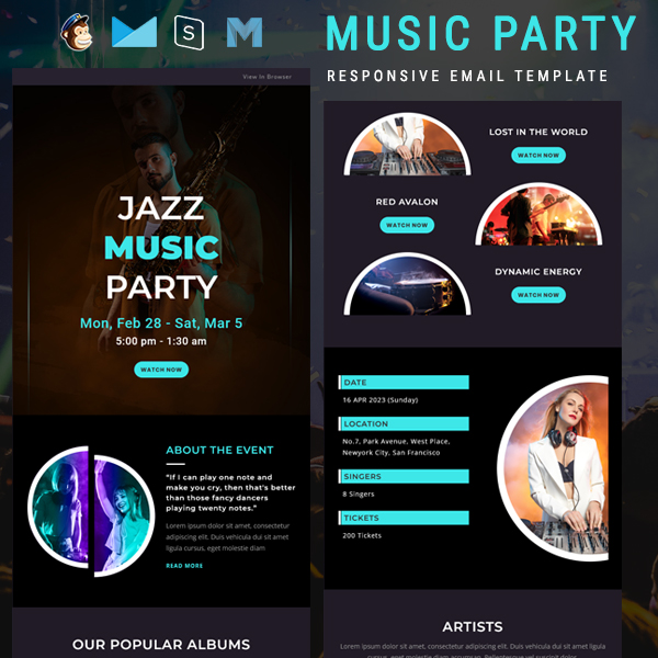 Music Party - Multipurpose Responsive Email Template