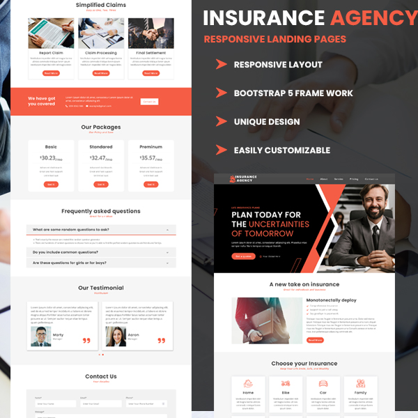 Insurance Agency - HTML Landing Page Template
