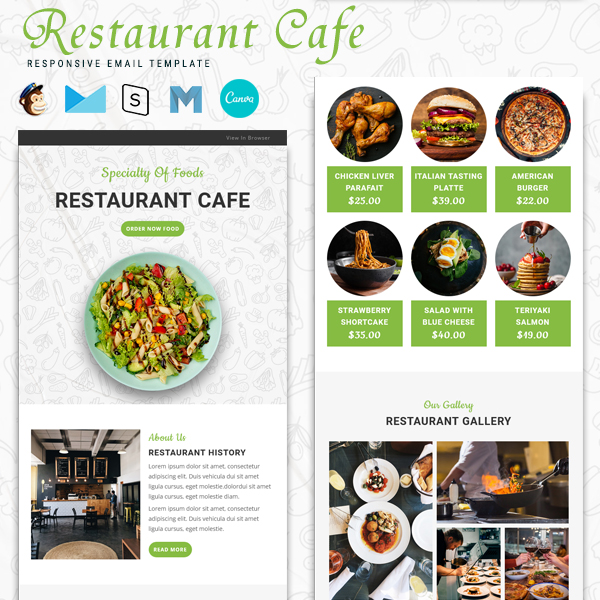 Restaurant Cafe - Multipurpose Responsive Email Template