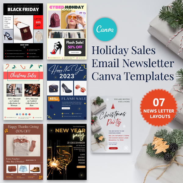 Holiday Sales Email Templates - Canva Bundle