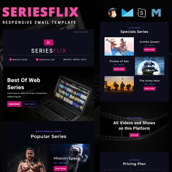 Seriesflix - Responsive Web Series Email Template