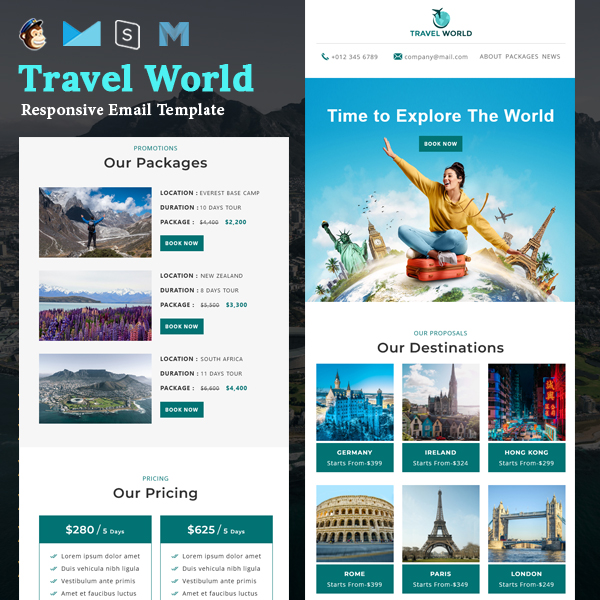 Travel World - Responsive Email Template