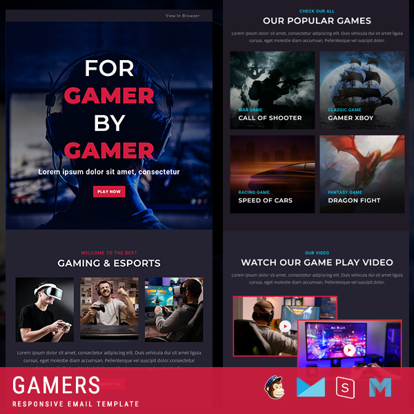 Gamer - Online Games Email Template