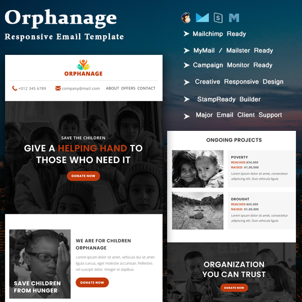 Orphanage - Responsive Charity Email Template