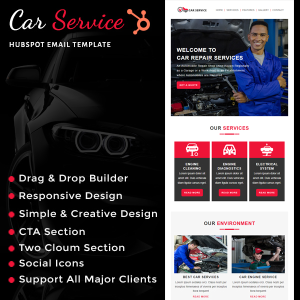 Car Services - HubSpot Email Newsletter Template