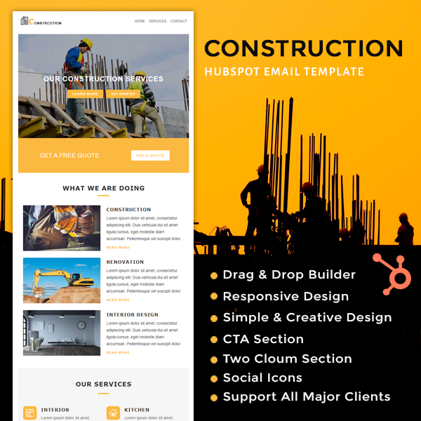 Construction - HubSpot Email Newsletter Template
