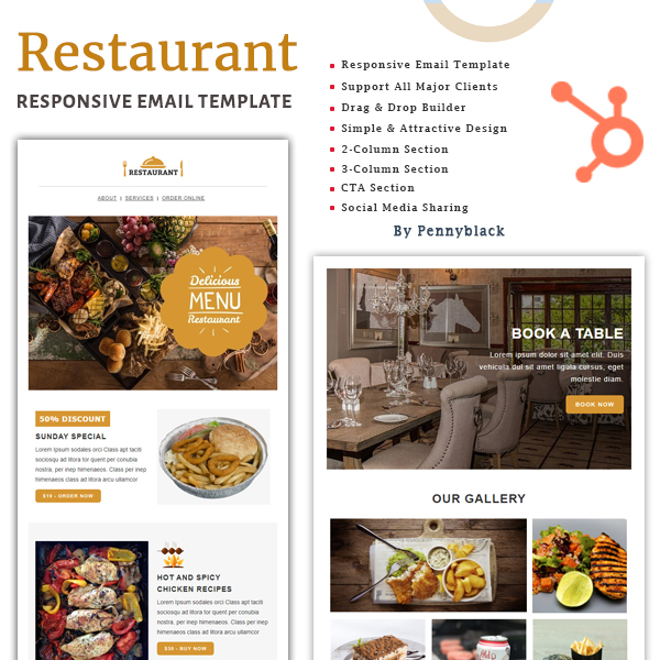 Restaurant - HubSpot Email Newsletter Template