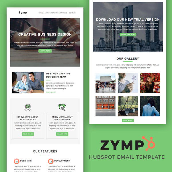 Zymp - HubSpot Email Newsletter Template
