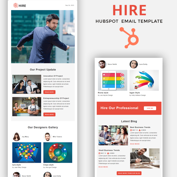 Hire - HubSpot Email Newsletter Template