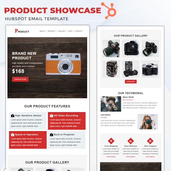 Product Showcase - HubSpot Email Newsletter Template