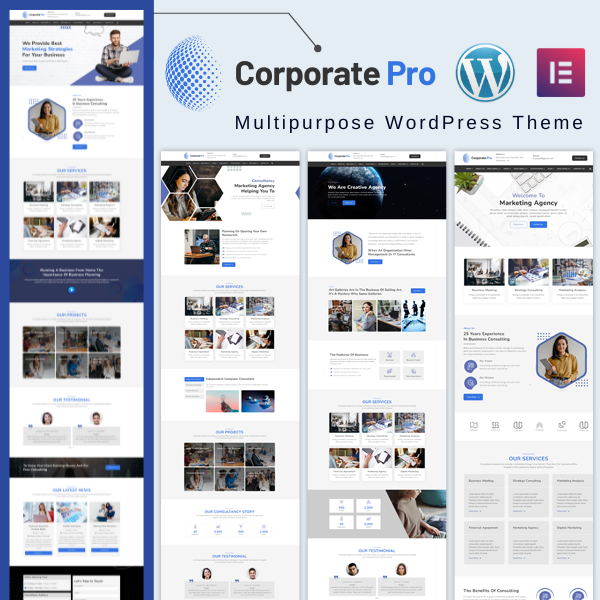 Corporate Pro - Multipage WordPress Theme using Elementor Builder